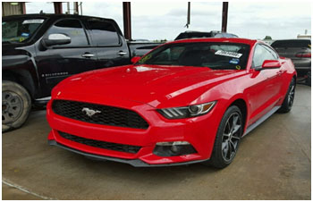 bright red Mustang